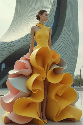 High Neckline Sleeveless Gown