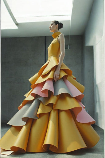 Sleeveless High-Neck Gown