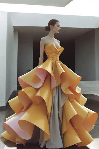 Ruched Sweetheart Gown