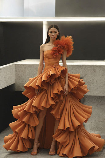 High-Low Tiered Gown