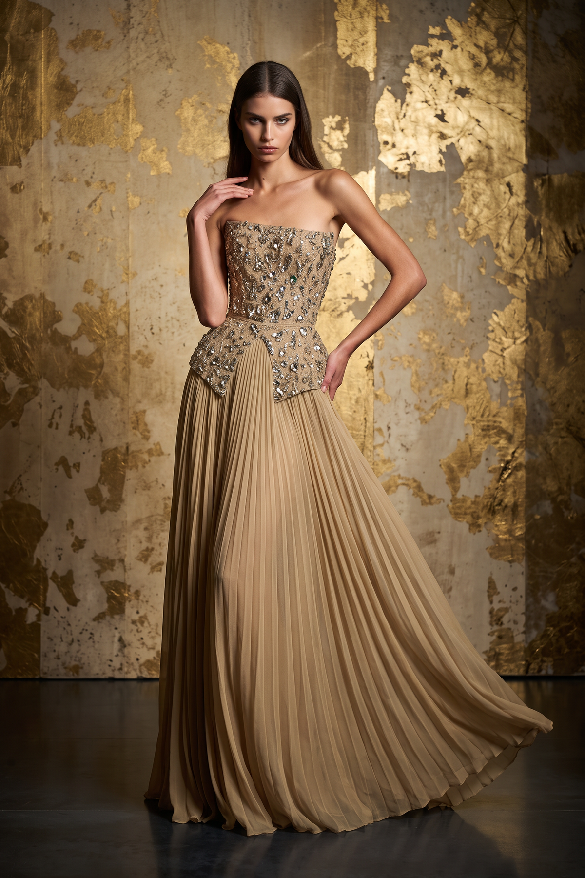Vestido de noche sin tirantes