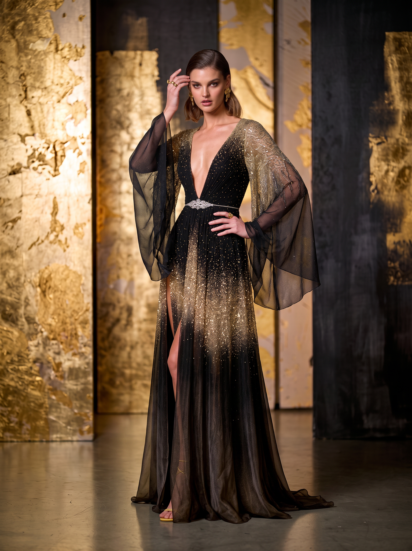 Long Sleeve V-Neck Dress
