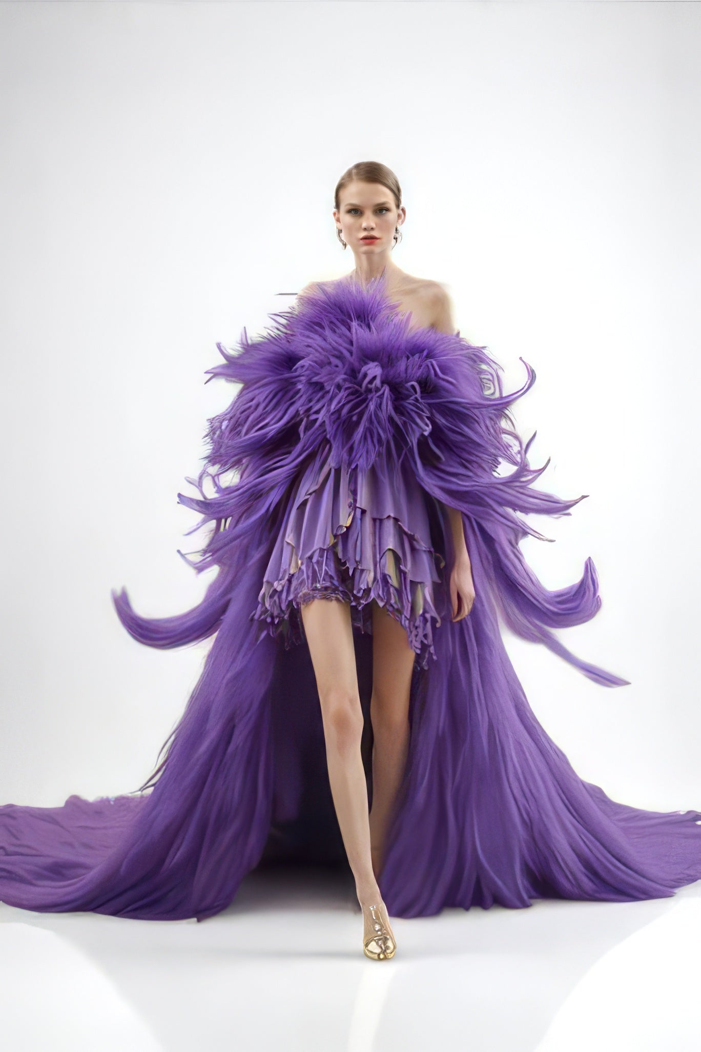 High-Low Strapless Gown