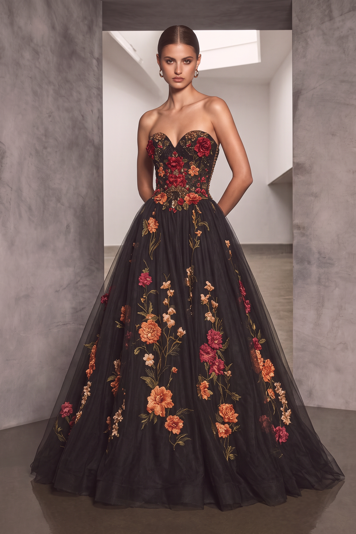 Vestido de gala palabra de honor Bastet