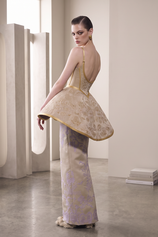 Structured Peplum Gown