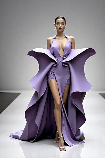 Sculpted Halter Gown US 4 / Purple Sculpted Halter Gown US 4 / Purple