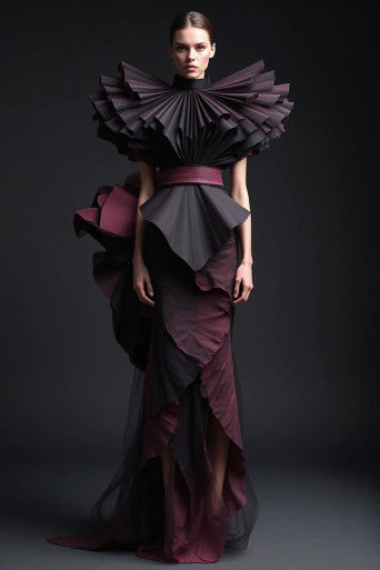 Structured-Sleeved Gown