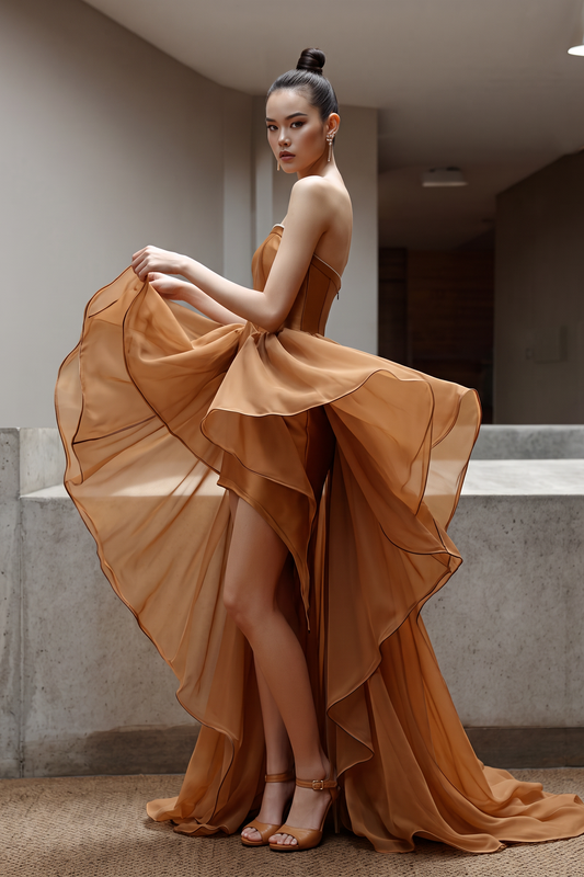 Vestido acampanado asimétrico