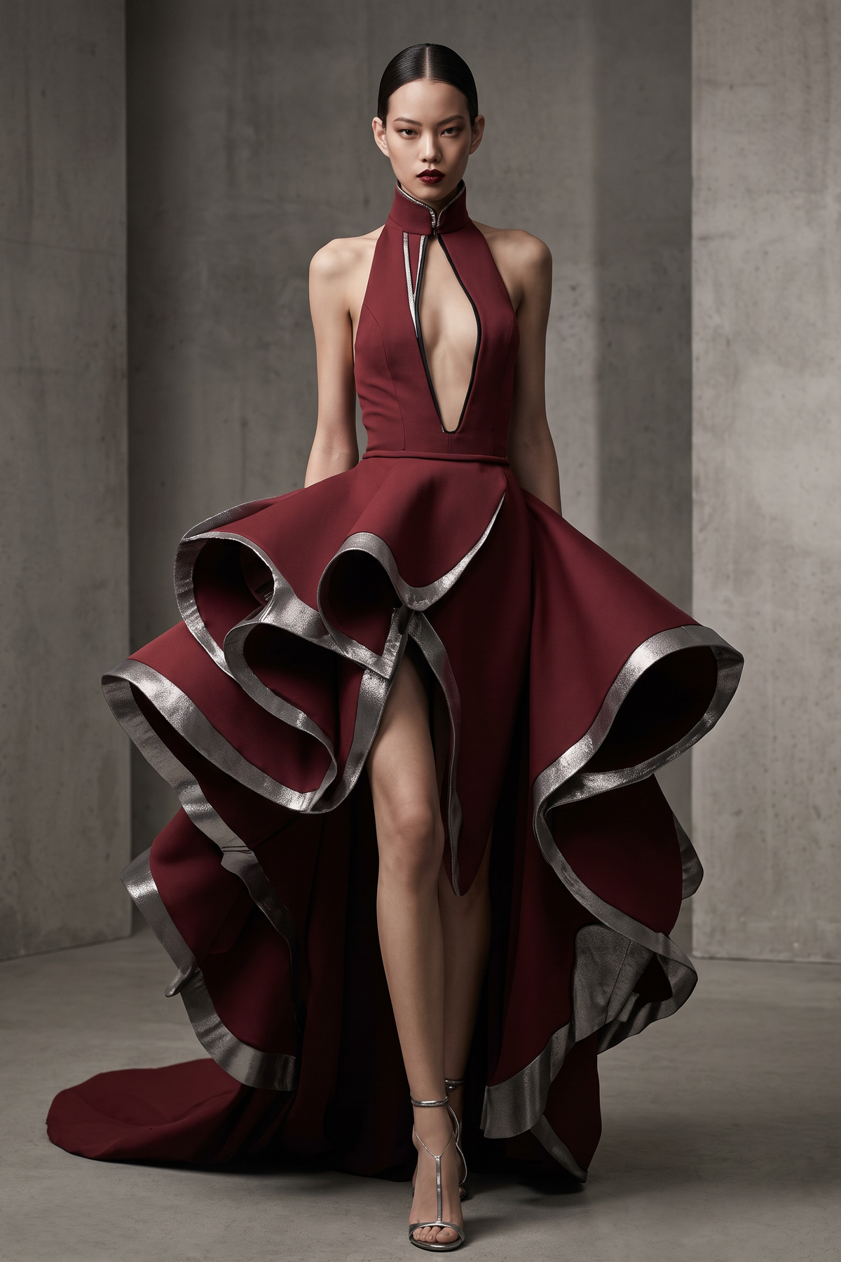 Vestido halter asimétrico