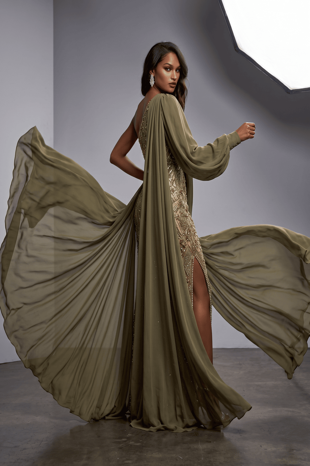 One-Shoulder Evening Gown