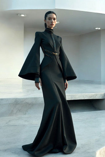 High Neck Covered Dress