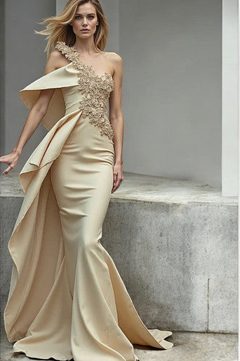 Asymmetric One-Shoulder Gown