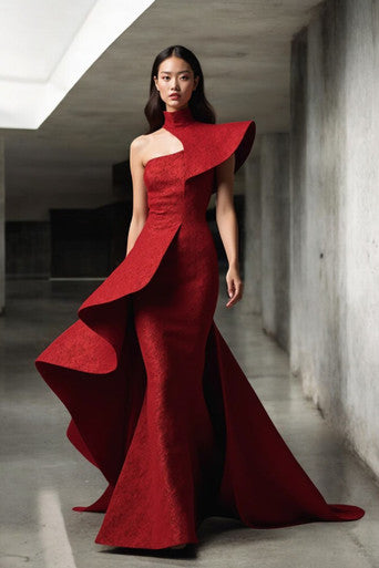 Asymmetric Design Gown