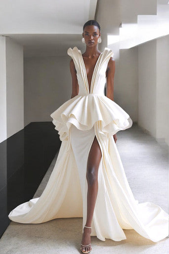 Plunging V-Neck Sleeveless Gown