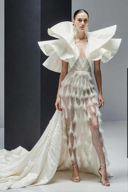 V-Neck Illusion Dress