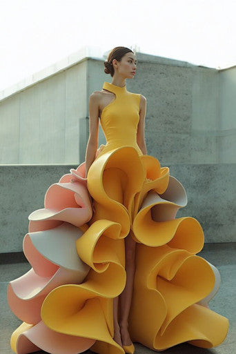 High Neckline Sleeveless Gown
