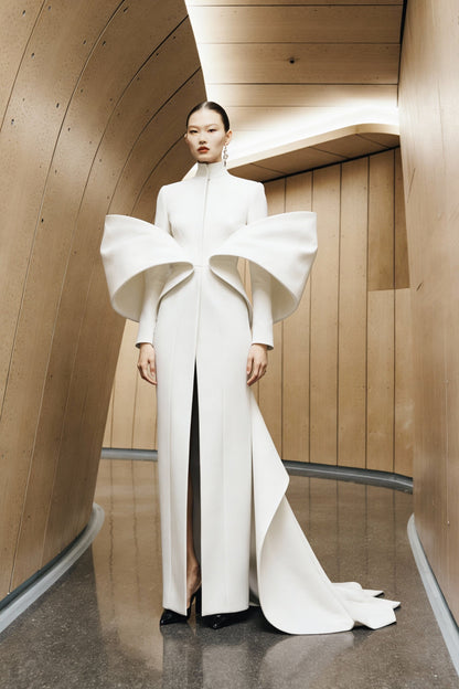 High-Neck Long Sleeve Gown