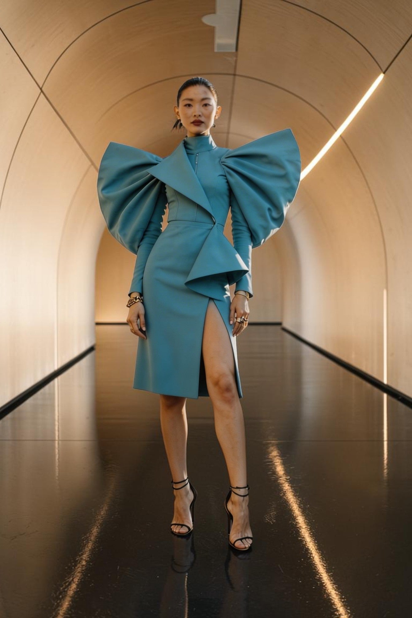 Long Sleeve Knee-Length Dress