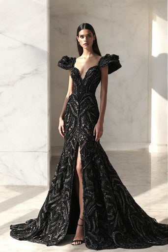 Flared Cap Sleeved Gown