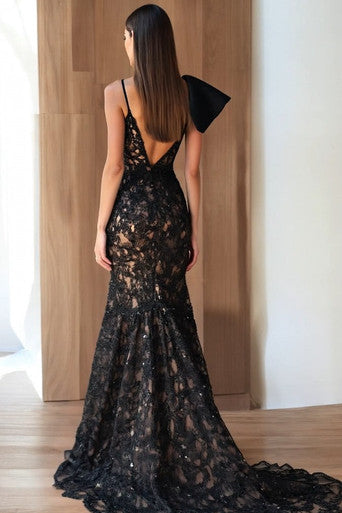Flared Asymmetrical Sleeved Gown