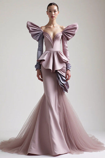 Structured Long Sleeve Gown