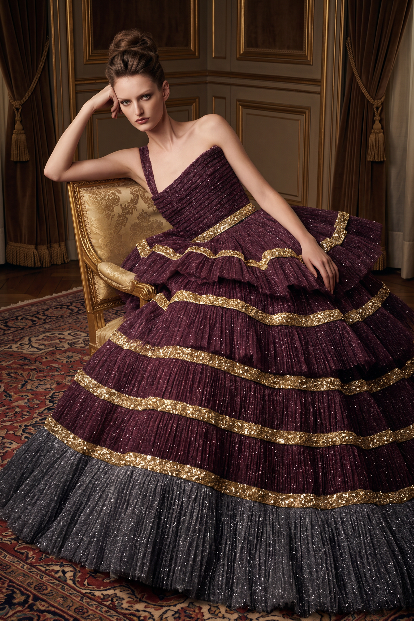 One-Shoulder Sleeveless Gown