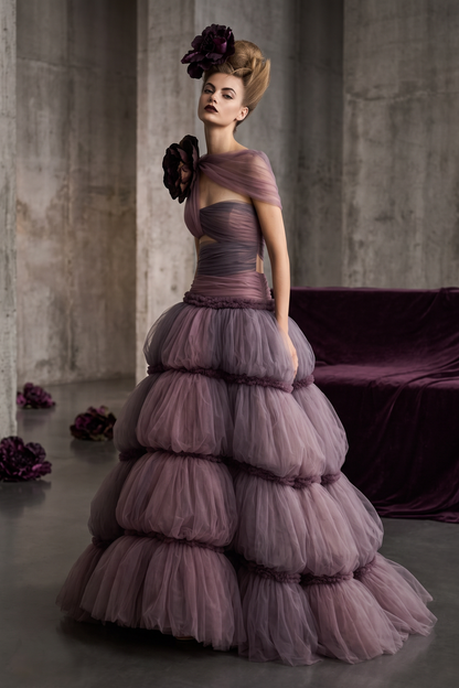 Asymmetric Evening Gown