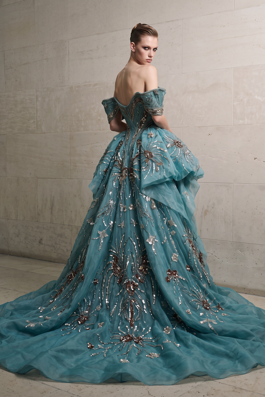 Off-Shoulder Evening Gown