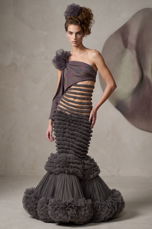 Vestido asimétrico de un solo hombro