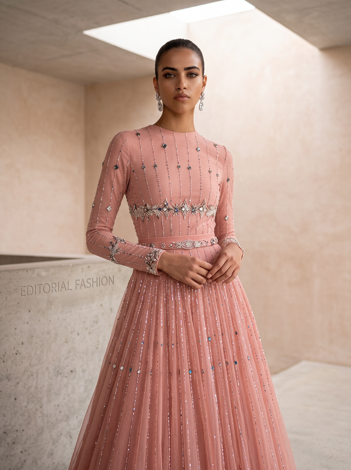 Long Sleeve Evening Gown