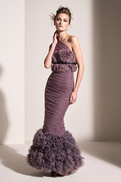 One-Shoulder Evening Dress