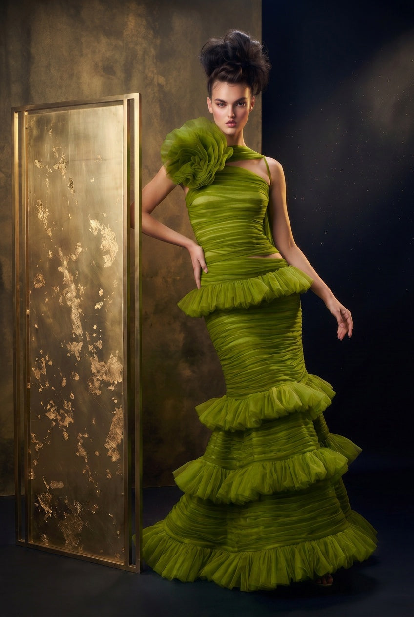 Sleeveless Tiered Gown