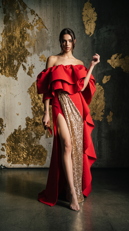 Off-Shoulder Evening Dress