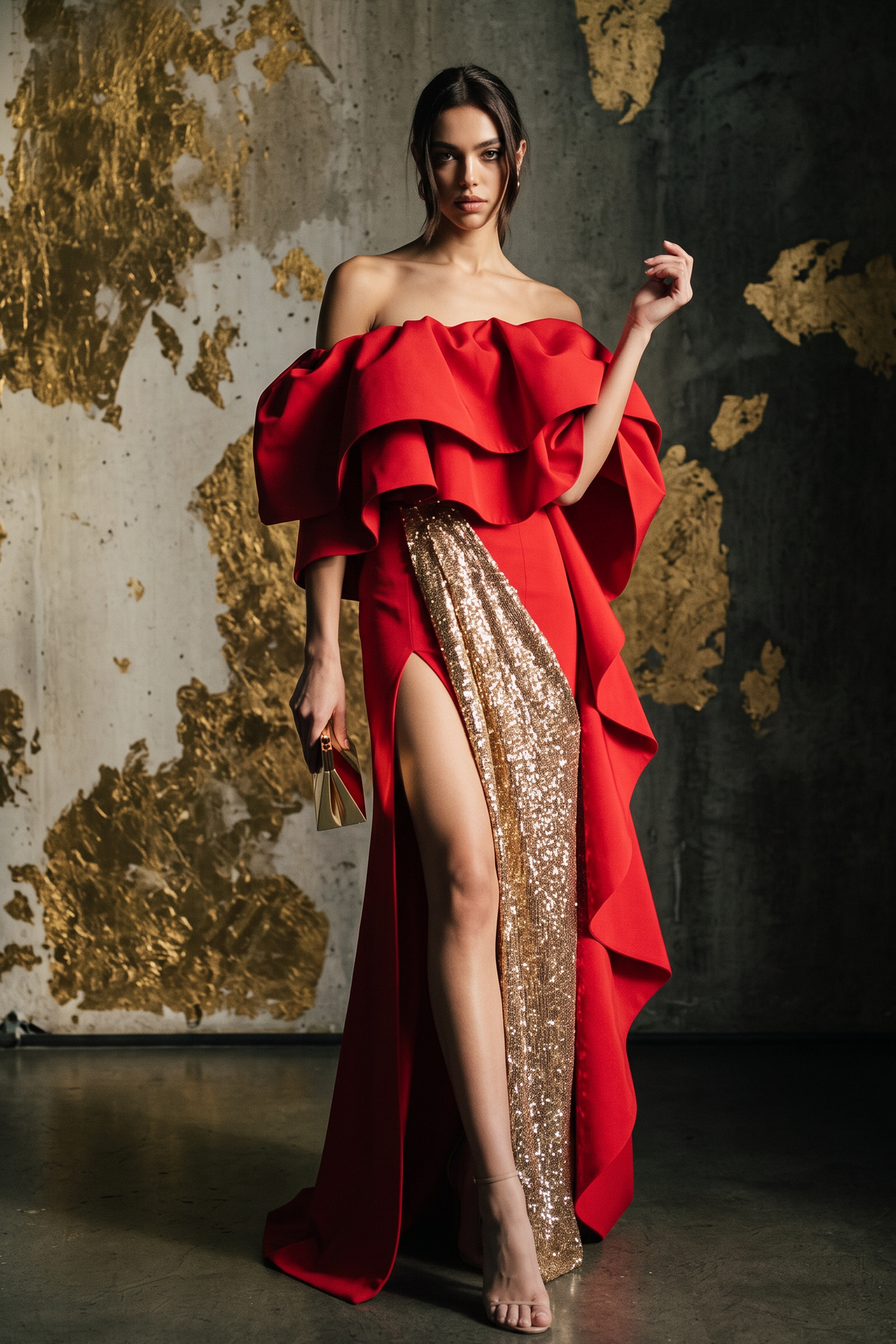 Off-Shoulder Evening Dress