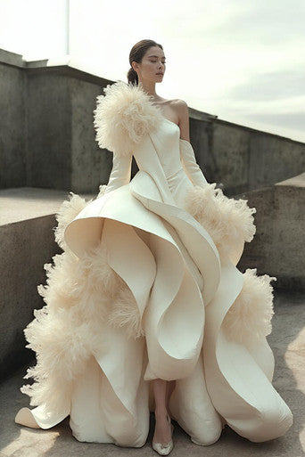One Shoulder Sculpt Gown