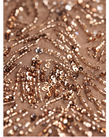 Long Sleeve Sequin Gown
