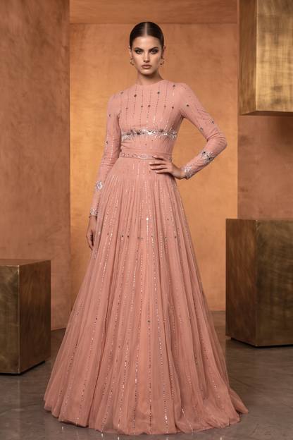 Long Sleeve Evening Gown