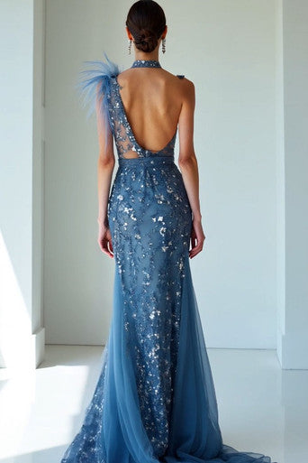 Fully Embellished High-Neck Gown