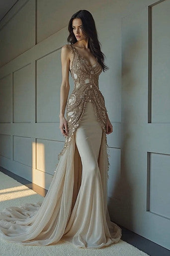 Embellished Sweeping Gown