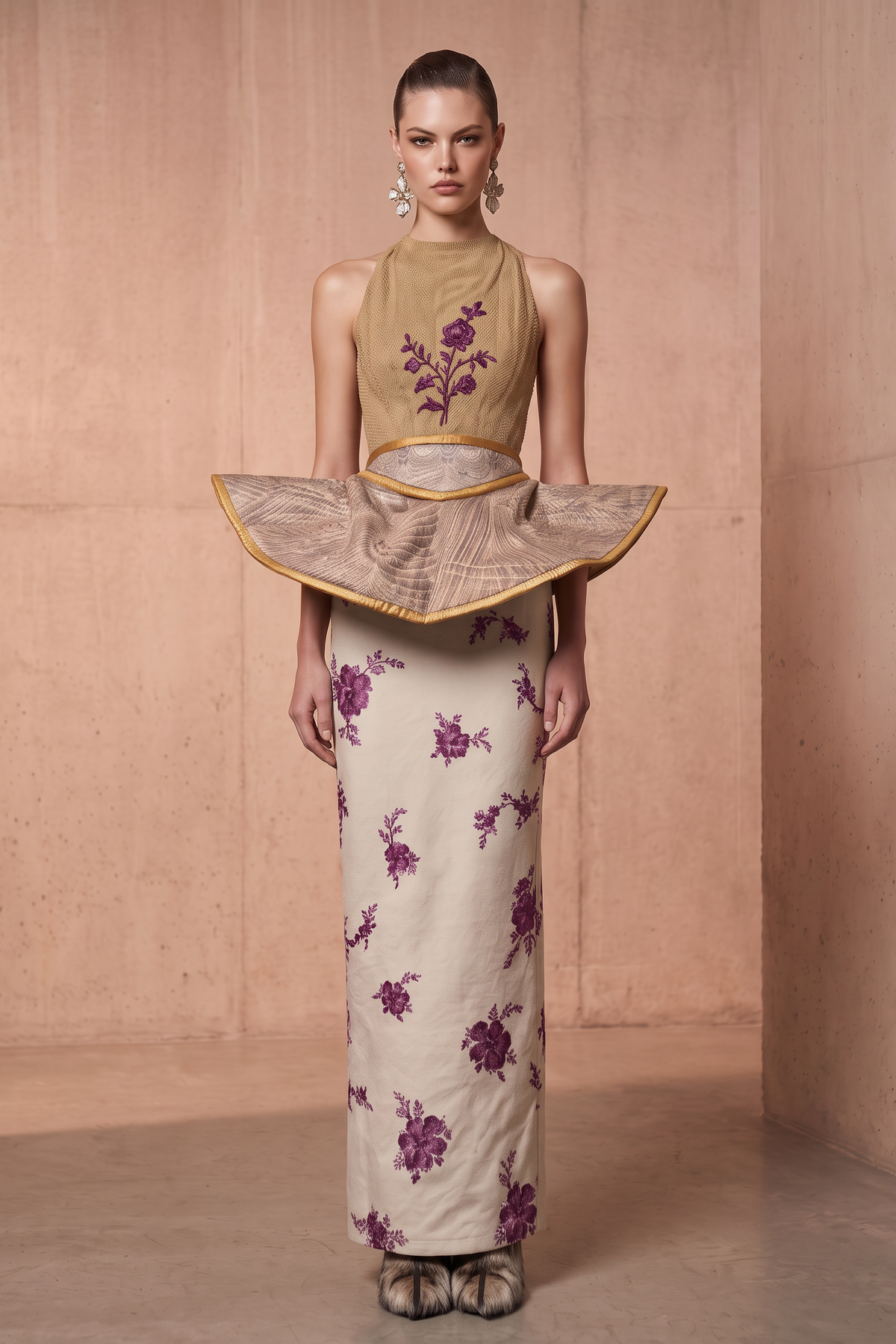 Mutli Peplum Gown