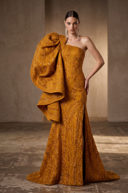 One-Shoulder Asymmetric Gown