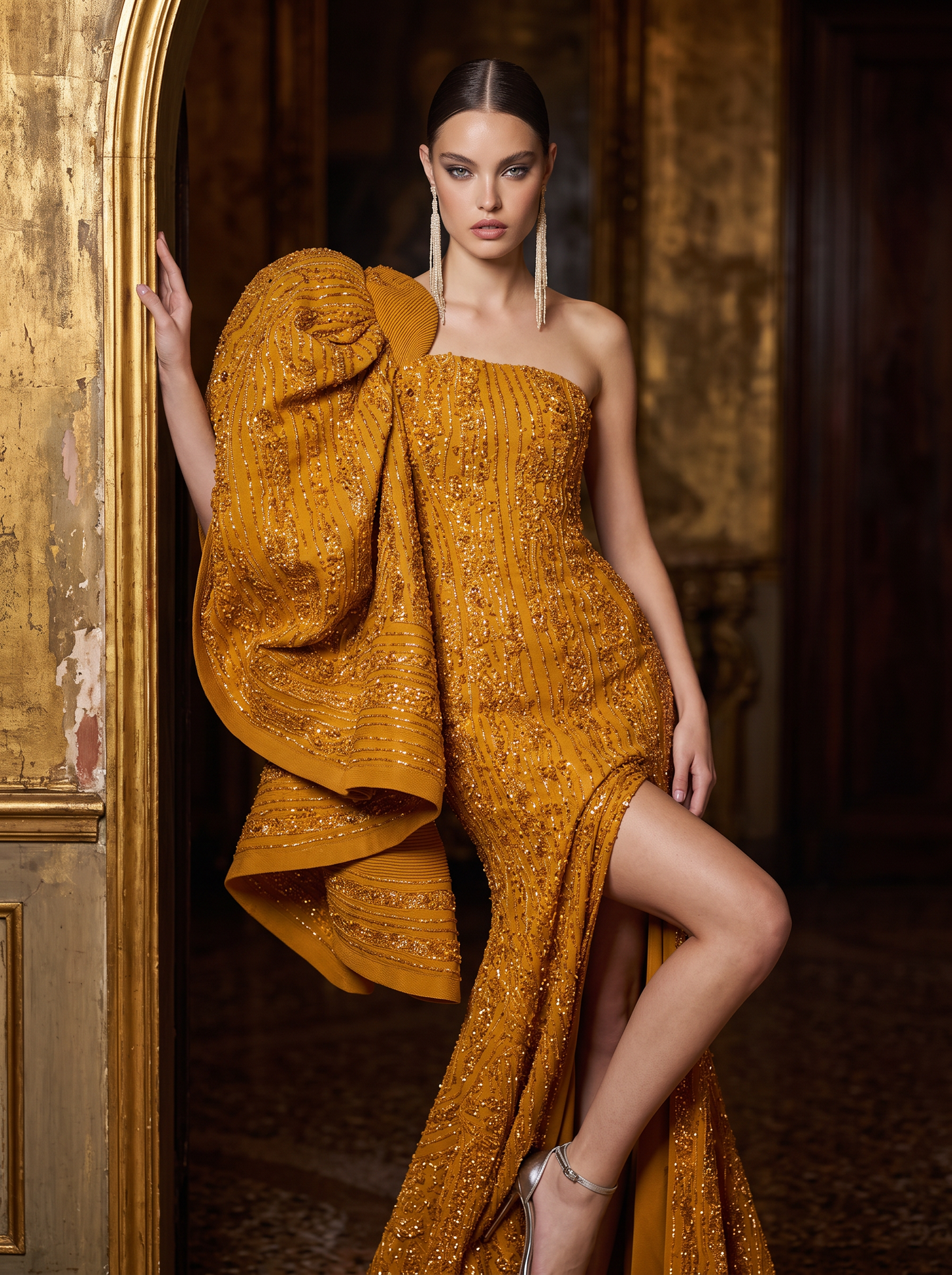 One-Shoulder Asymmetric Gown