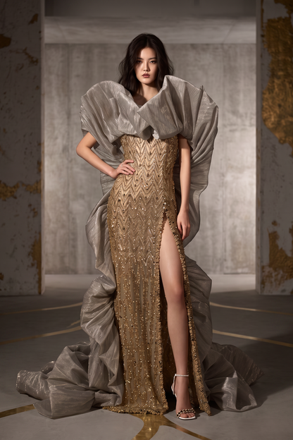 Dramatic Draping Gown