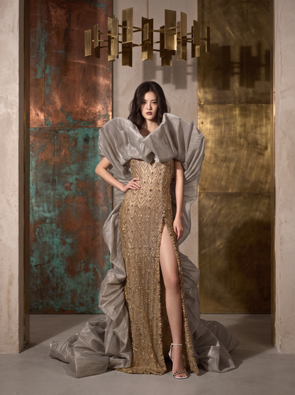 Dramatic Draping Gown