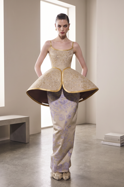 Structured Peplum Gown