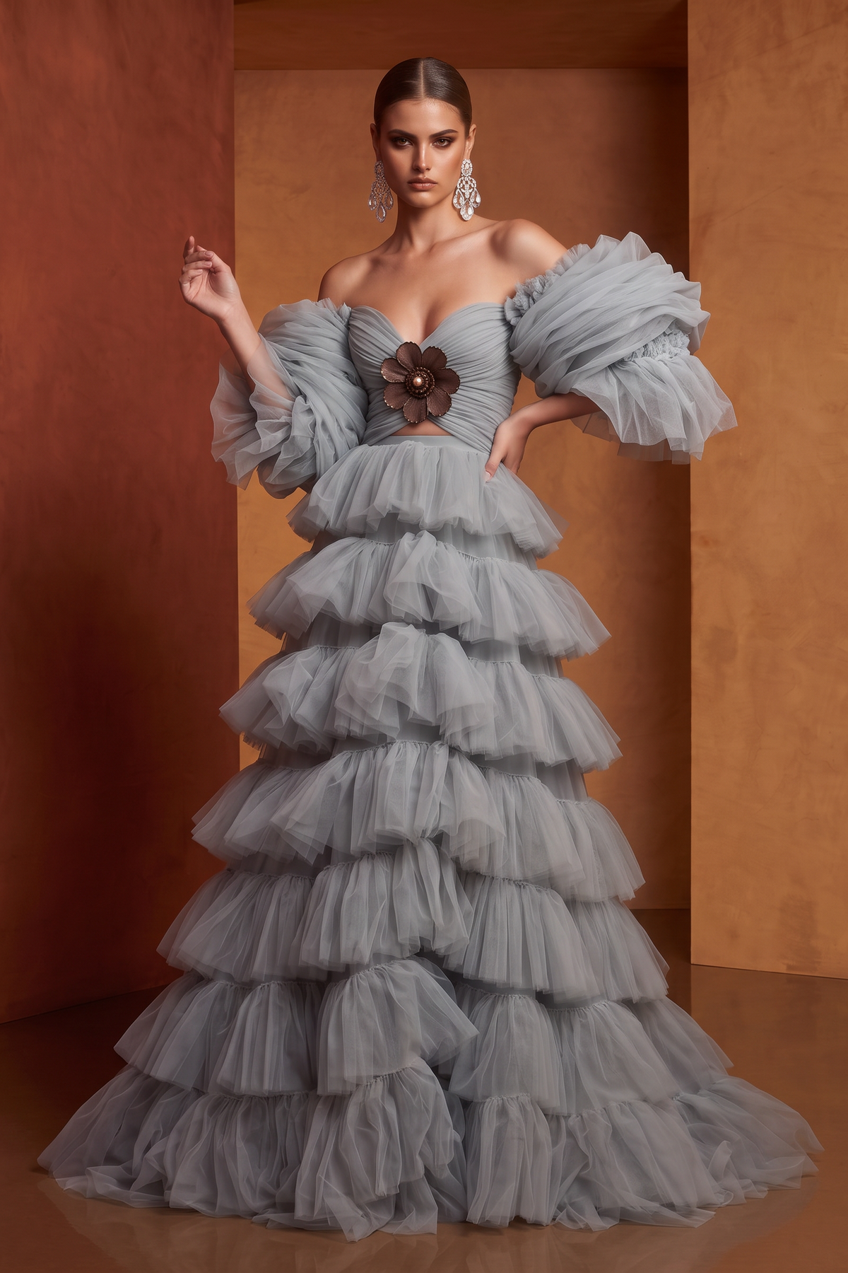 Off-Shoulder Evening Gown