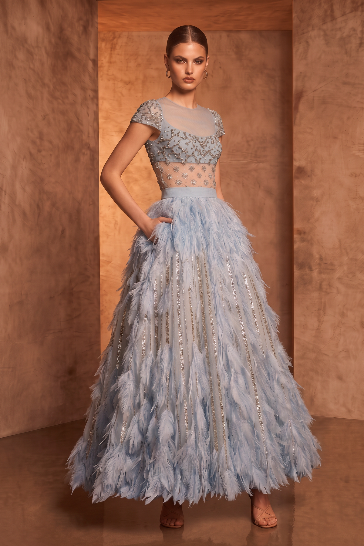 Short Sleeve Evening Gown