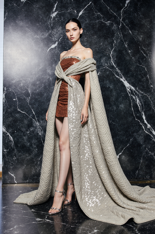 Strapless Overskirt Gown