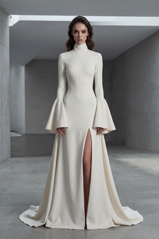 Vestido ajustado con abertura
