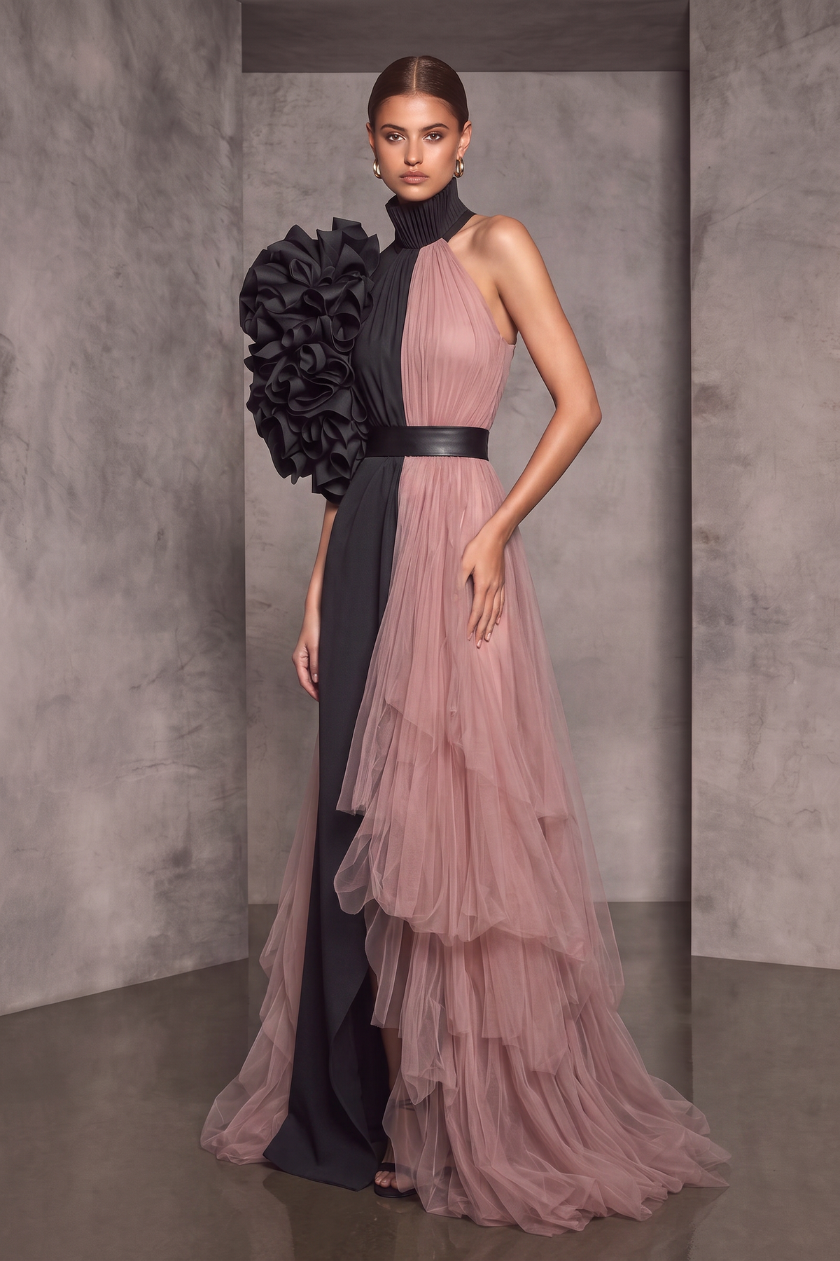 Ruffle Sleeve Gown
